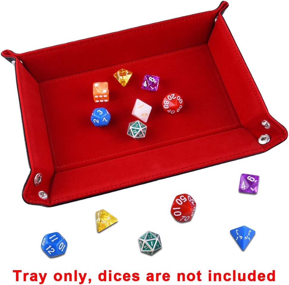 SIQUK Double Sided Dice Tray Folding Rectangle Dice Holder – Fun for Kids & Family - Burgundy - image 4