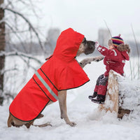 Waterproof Dog Raincoat, Adjustable Pet Rain Coats - Red / X-Large - image 3