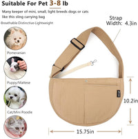 NATUYA Small Dog Cat Carrier Sling - Brown / Canvas-Adjustable Strap - image 2