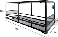 REPTI ZOO 50 Gallon Reptile Glass Tank Terrarium 2 in 1 Side Meshes - 48" x 18" x 18" (Extra-Long) - image 2