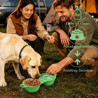 Collapsible Dog Bowls, Small Portable Travel Dog Bowls – Essentials for Dogs - Green - image 2