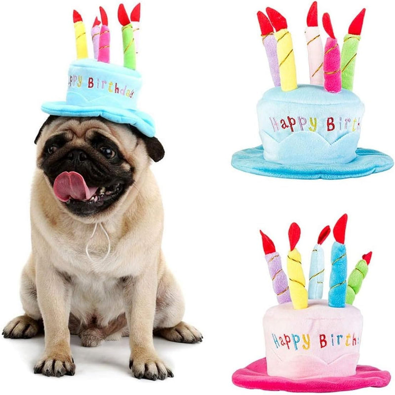 Cute Adorable Dog Cat Birthday Cake Hat Pet Cap Headwear Hat with 5