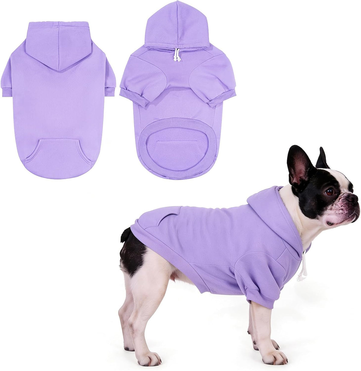 Dog Hoodie for Large Medium Small Dogs - Lavender / Small/Medium