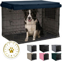 GORILLA GRIP Dog Enclosure Crate Cover Kennel Cage Topper 42in - Navy / 36" X 23" X 25"