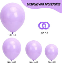 RUBFAC Balloons Black Balloon Arch for Black Birthday Decorations - Pastel Purple - image 2