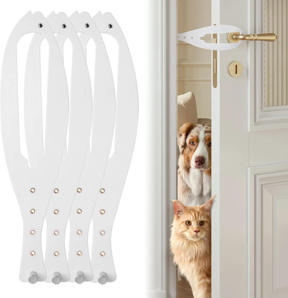 TGIOW Cat Door Latch, Cat Door Stopper Keep Open 2.5-6", White - 4pcs-white