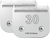 2PCS 30 Blades Dog Grooming Blades Compatible with Andis Dog Clippers,Dog Clipper Blades Compatible with Oster A5,Wahl km10 Dog Clippers for Animal Dog Cat Horse,Stainless-Steel Blade Sharp