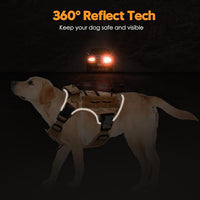 Heavy-Duty Tactical Dog Harness for Large Dogs, No Pull Adjustable Reflective Pet Vest with Molle System, K9 Military-Grade Control for Service Training, Outdoor & 10+ Breeds, Desert Camo, Medium