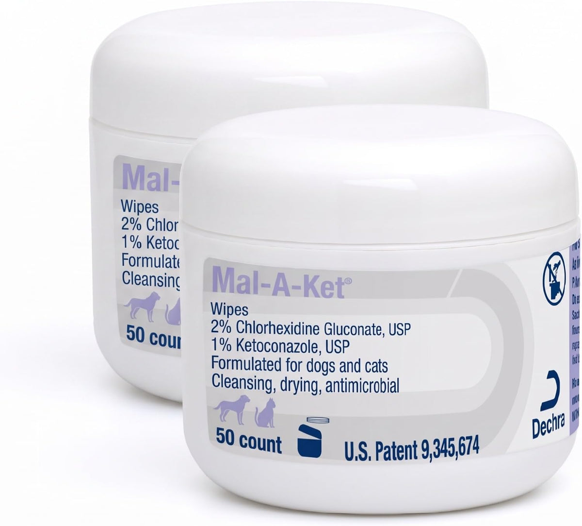 Mal-A-Ket Wipes, 2.25" Round - 50 Count (Pack of 2)