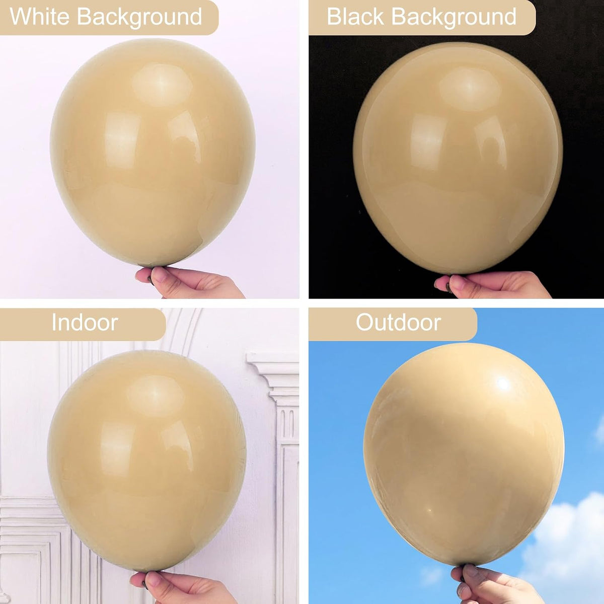 RUBFAC Balloons Black Balloon Arch for Black Birthday Decorations - Vanilla Brown - image 4