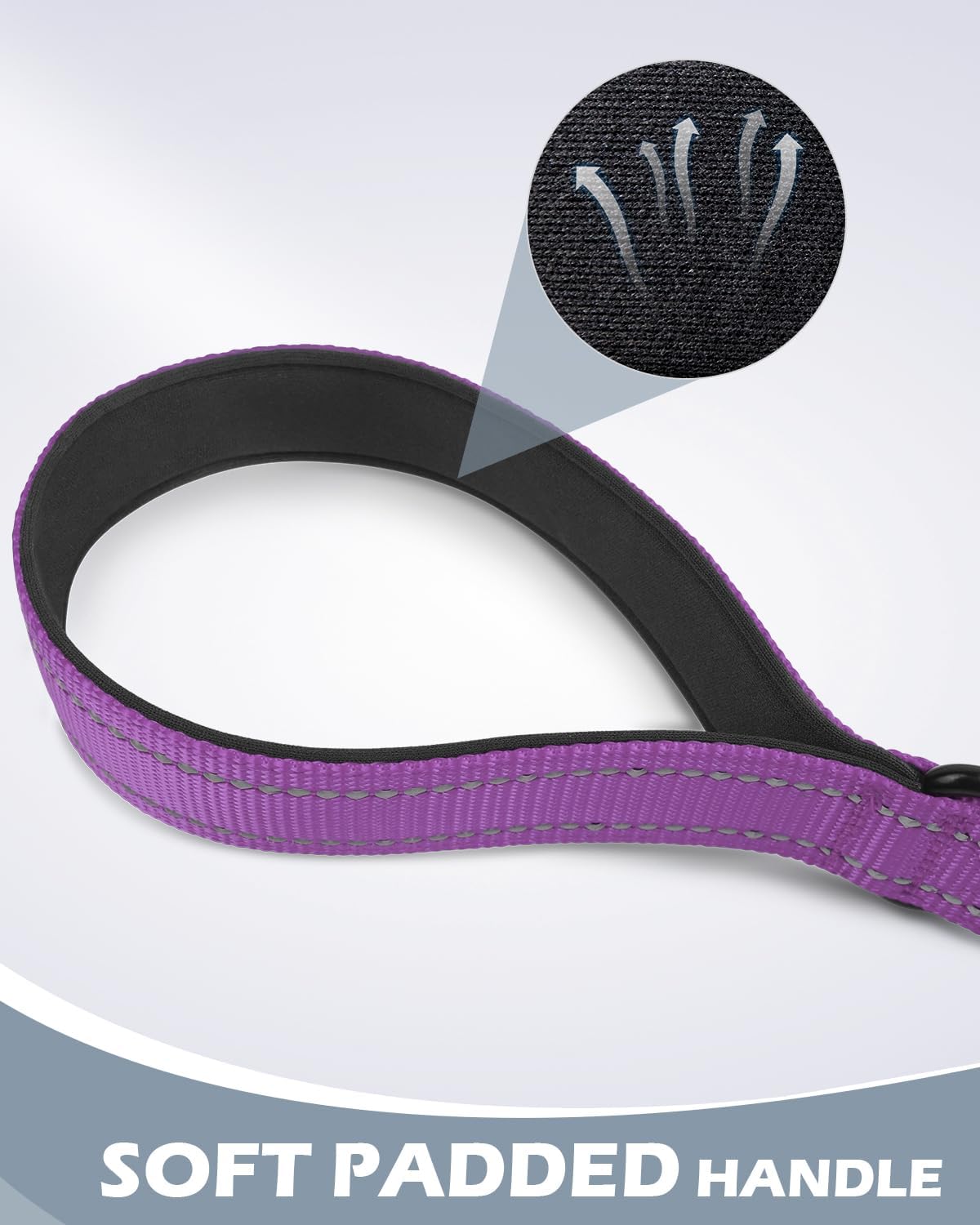 Joytale Short Dog Leash for Close Control & Training, 18" - 1 ft / Purple - image 3