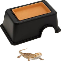 Reptile Hide Box, Humid Hideout Cave for Reptiles Snake Hide Lizards Hideaway Hut Leopard Gecko - 1 PC