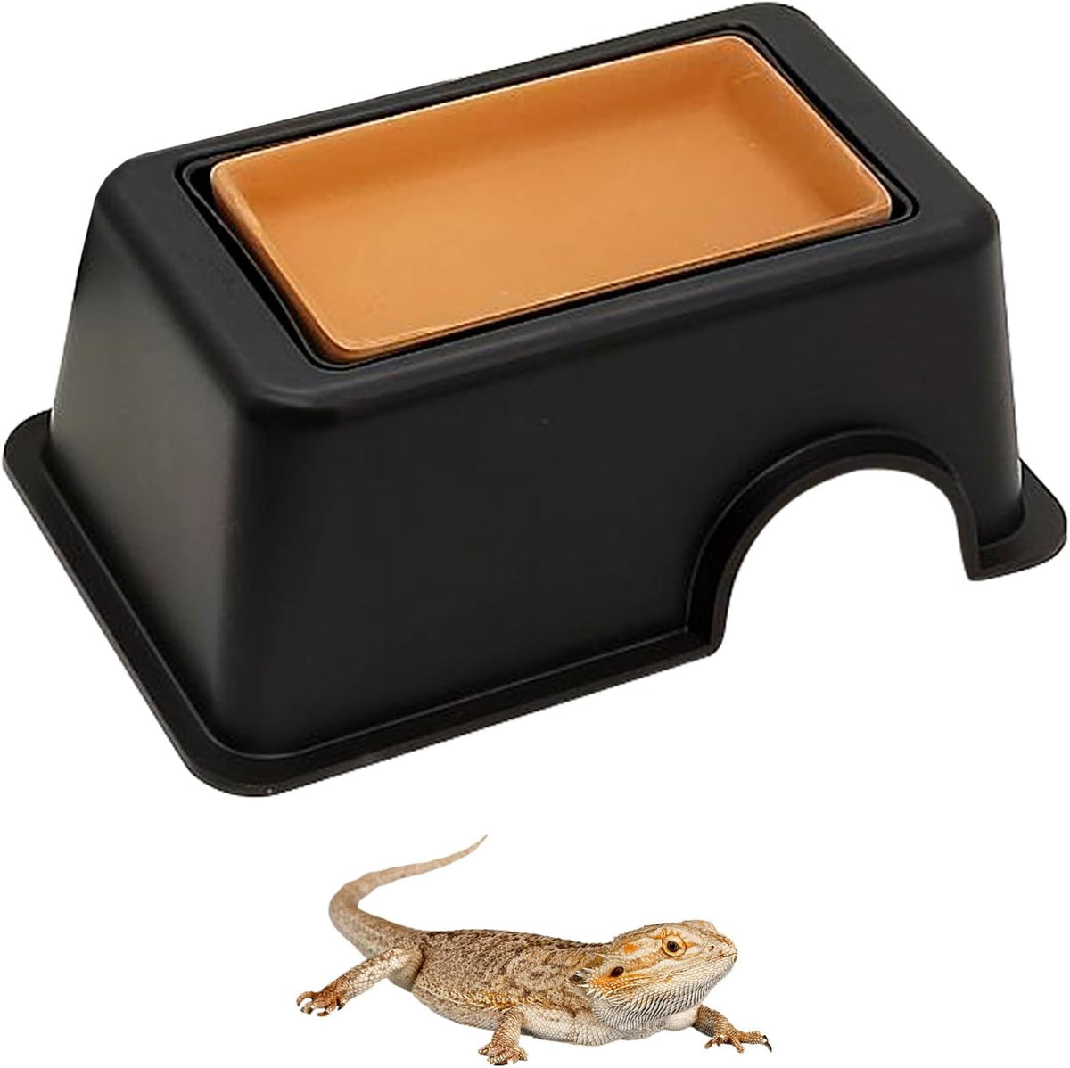 Reptile Hide Box, Humid Hideout Cave for Reptiles Snake Hide Lizards Hideaway Hut Leopard Gecko - 1 PC