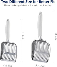 WePet Cat Litter Scoop, Aluminum Alloy Sifter, Kitty Metal Scooper, Deep Shovel, Long Handle, Poop Sifting, Kitten Pooper Lifter, Durable, Heavy Duty, for Litter Box