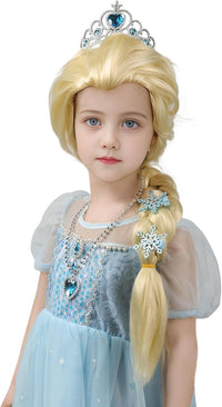 MUPUL kids long black braided wig with bangs for Halloween costumes - view 17