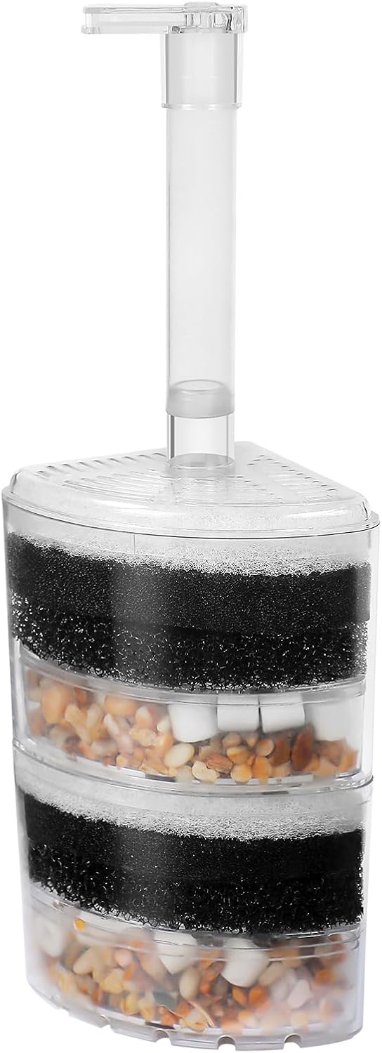 AQUANEAT Aquarium Air Driven Corner Sponge Filter - Large