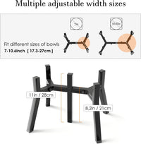 SHAINFUN Adjustable Metal Raised Stand for Large & XL Breeds - Black-M2 / Height: 11", Width: 7-10.6" - image 2