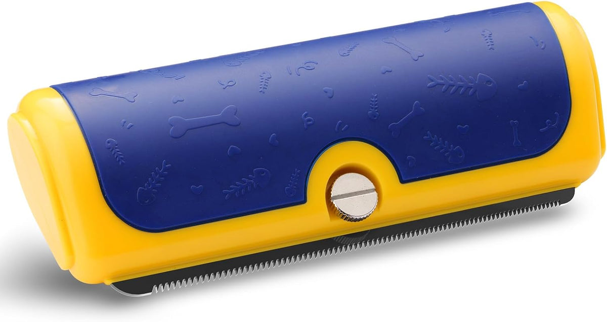 Deshedding Dog Brush for Short Hair - Blue & Yellow