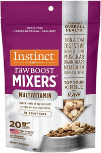 Instinct Raw Boost Mixers, Freeze Dried Cat Food Toppers with Functional Ingredients, Grain Free, Real Beef - Multivitamin for Adults, 5.5 oz Bag