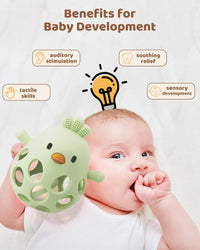 ChooKaChoo 2-in-1 Baby Teething Rattle Toy - Green - image 3