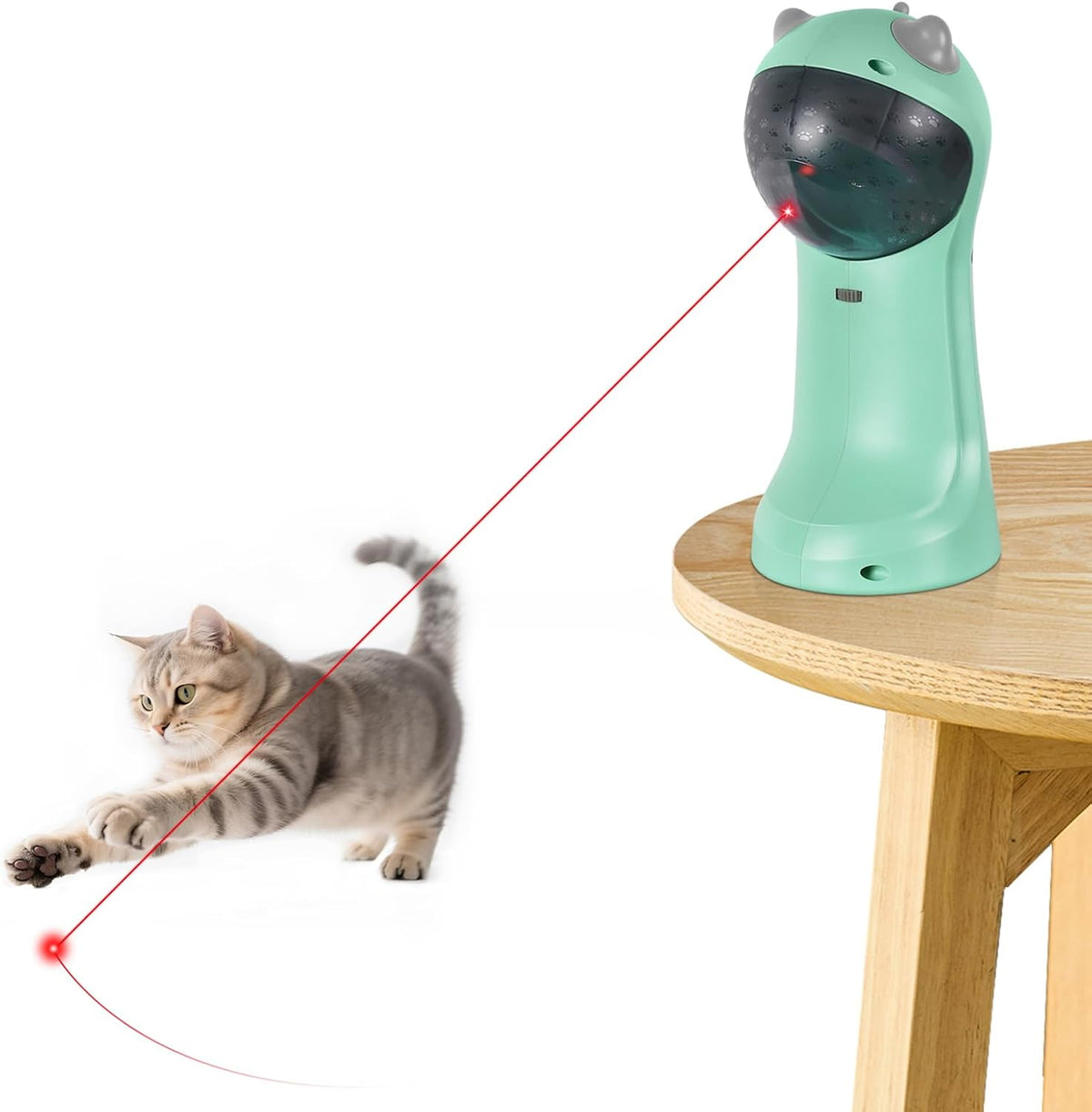 TBTeek Cat Toy, Automatic Motion-Activated, 5 Fun Patterns - Red Light-9136 Green