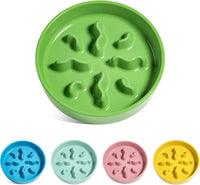 Ceramic Slow Feeder Dog Bowls Small Breed - Green / S-0.5 Cups