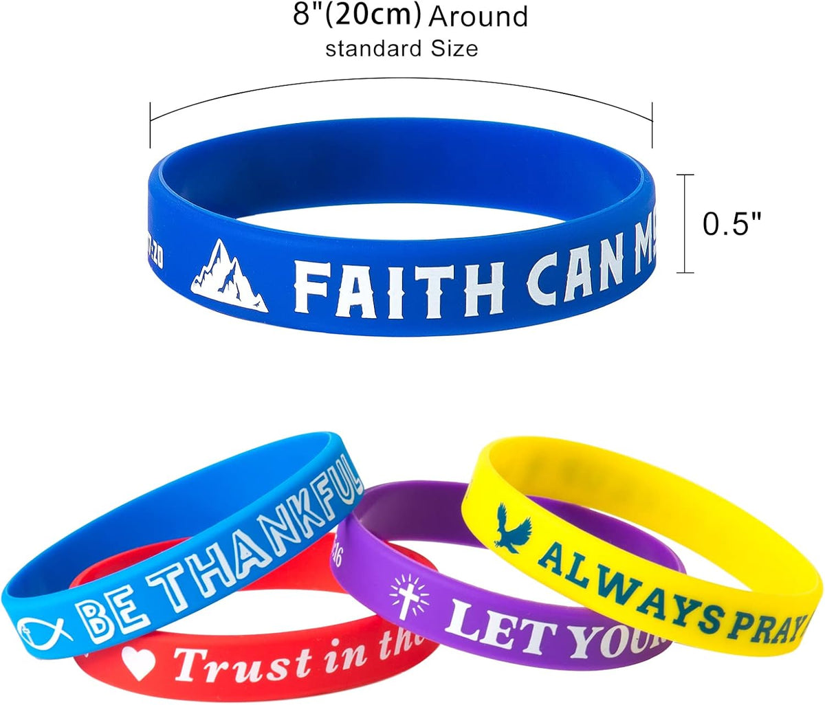 Bible Verse Bracelets – 80 Pcs Bulk Jesus Silicone Wristbands – Fun for Kids & Family - Bright Color - image 4