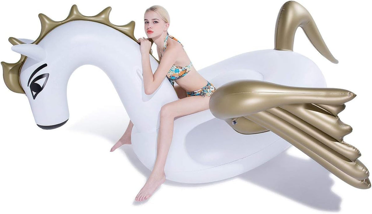 Jasonwell Giant Inflatable Flamingo Swan Pegasus Pool Float Summer - PegasusWhite / 3X-Large - image 3
