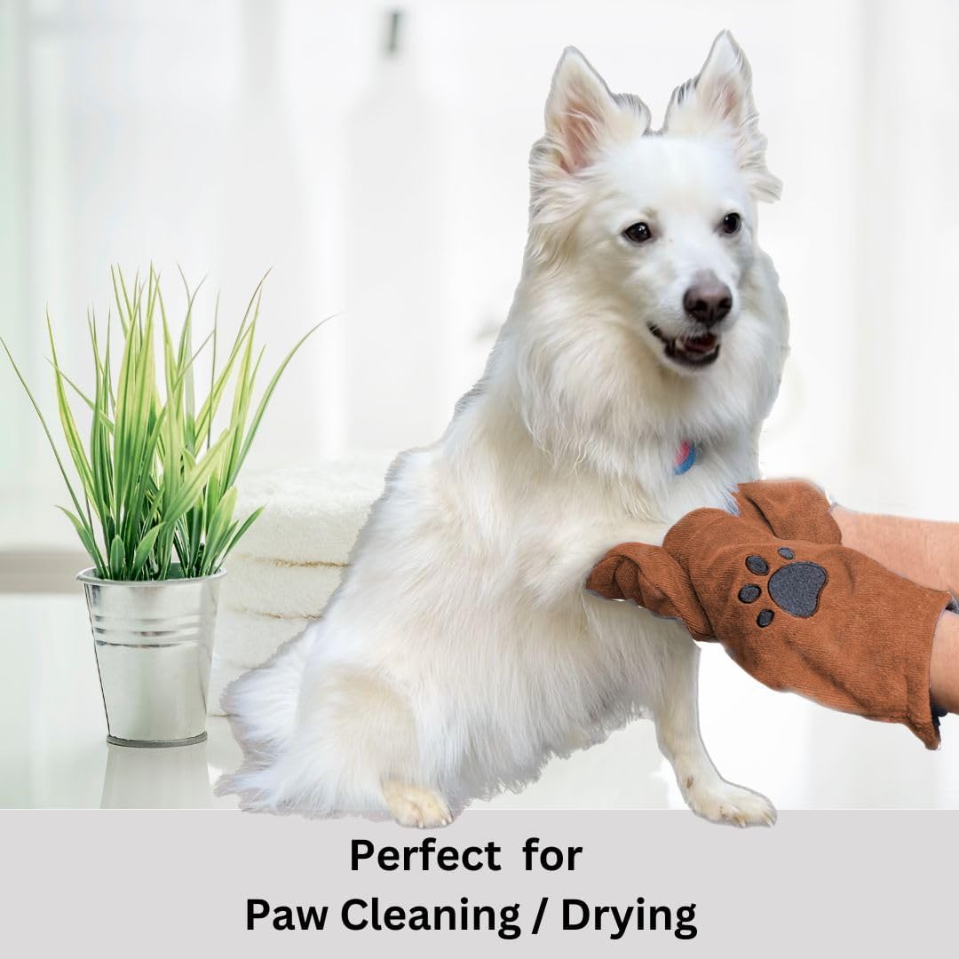 Penny & Niko Microfiber Pet Towel Mitts - Standard - 4 pack / Brown - image 2