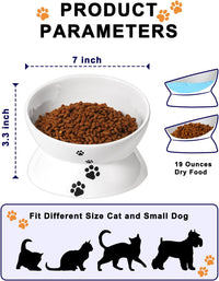 Y YHY Cat Bowl Anti Vomiting, Raised Food Bowls - 7.2 Inches / White - image 3
