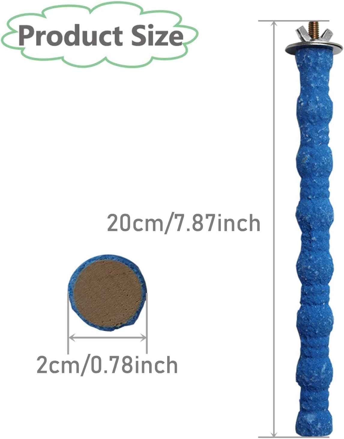 3PCS Bird Perch Parrot Stand Cage Accessories Natural Wooden Stick - 3PCS,7.87inch - image 3