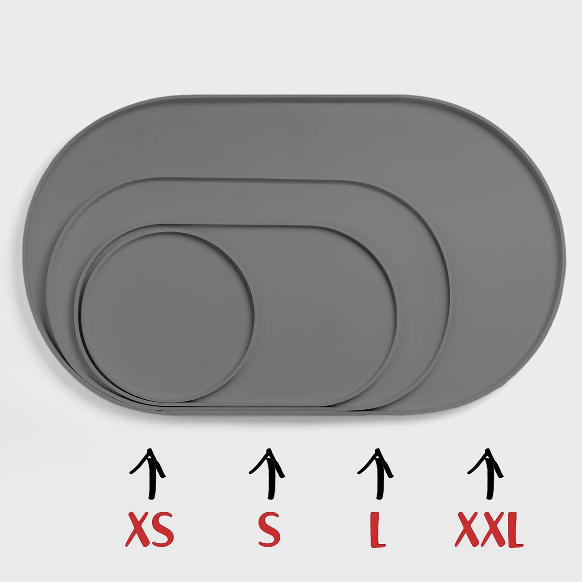 DogBuddy Dog Food Mat, Waterproof Dog Bowl Mat - 24"L x 14"W / Gray - image 2