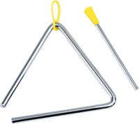 6 Inch Musical Steel Triangle Percussion Instrument With Striker – Fun for Kids & Family - 5 Inch