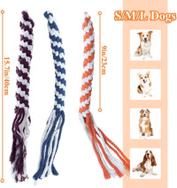 ASOCEA 3 Pack Dog Rope Toys Flirt Pole Replacement for Small Medium - Blue+Orange - image 2