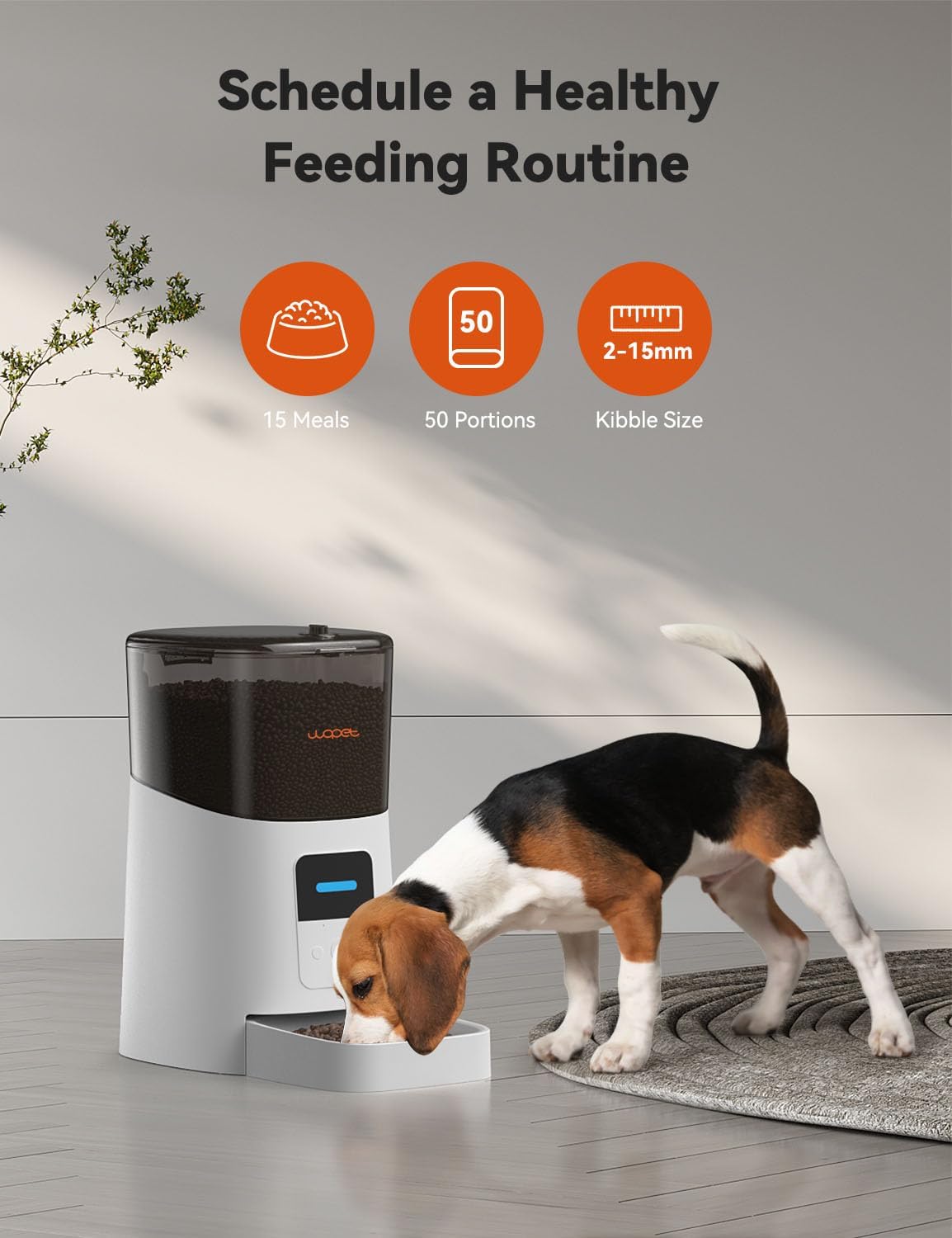 WOPET 6L Automatic Cat Feeder - White/White - image 3