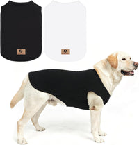 2-pack yellow and light grey cotton dog tank tops for large dogs