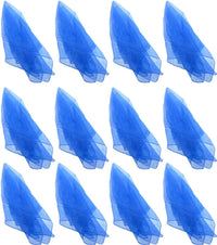 Hoerev Pack of 12 Approx. 24" x 24" Juggling Dancing Scarves Floaty - Medium / Blue