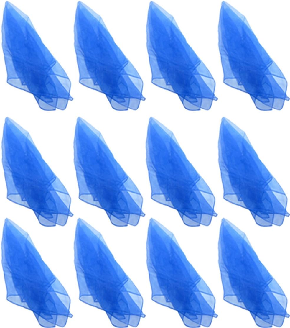 Hoerev Pack of 12 Approx. 24" x 24" Juggling Dancing Scarves Floaty - Medium / Blue