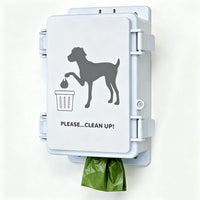 Dog Poop Bag Dispenser Wall Mounted Waterproof Outdoor Pet Waste Bags - White / 1 Count (Pack of 1)