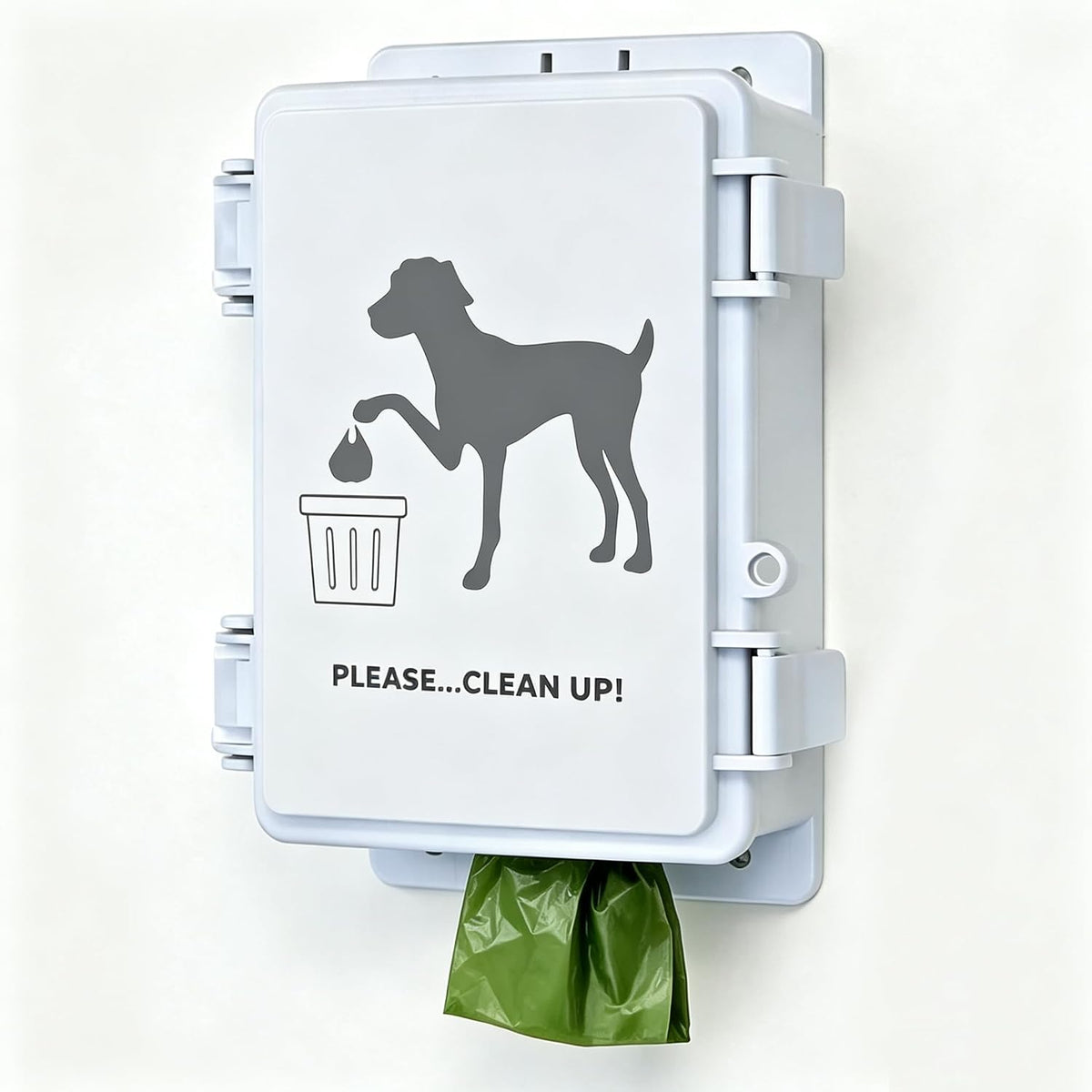 Dog Poop Bag Dispenser Wall Mounted Waterproof Outdoor Pet Waste Bags - White / 1 Count (Pack of 1)
