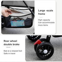 Pet Stroller with Storage Basket and Cup Holder, Folding Dog Jogger, Foldable Cat Stroller, 3 in 1 Puppy Kitten Cart, Pet Jogger for Medium Dog Cat (Pink)