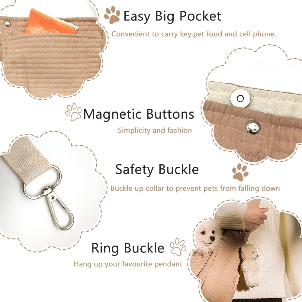 NATUYA Small Dog Cat Carrier Sling - Brown / Canvas-Adjustable Strap - image 4