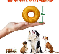 Pork Chomps Roasted Pork Skin Dog Chews, 3-inch Donuts, 2 Count (Pack of 2)