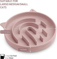 Coomazy Slow Feeder Cat Bowl Silicone Pet Puzzle Feeder for Slow - Pink / 1 Cup - image 3