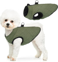 Winter Dog Vest Coat with Harness Built in – Essentials for Dogs - #1 Olive-Matte / M(Chest 16.5")-Regular