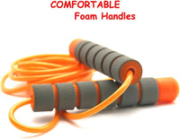Homello 6 pack of adjustable 9 foot jump ropes for kids with soft foam handles in six colors - view 5