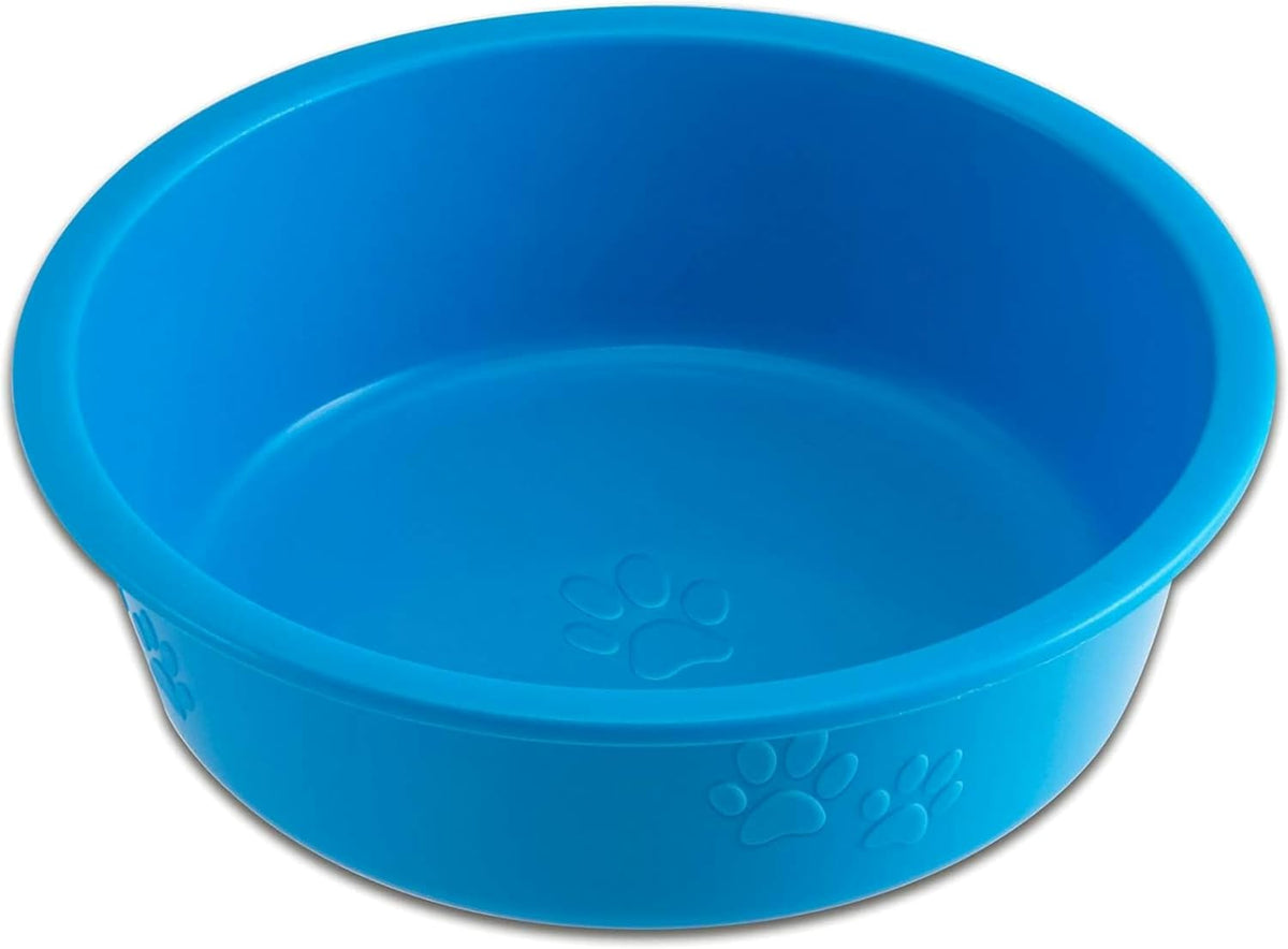 Loving Pets Dolce Luminoso Dog Bowl, Non-Skid Plastic Bowl - Medium / Blue