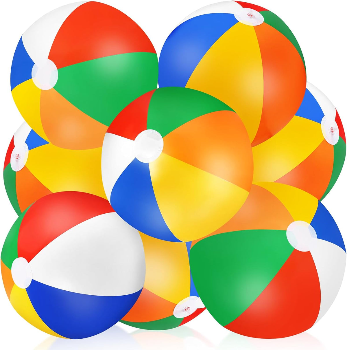Large Beach Ball,8 Packs 24" Large Rainbow Beach Ball Bulk, Inflatable Pool Toys for Party Supplies