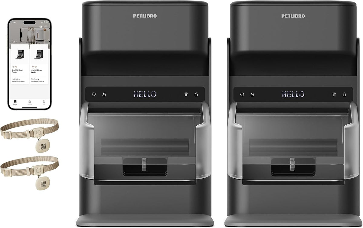 PETLIBRO RFID Automatic Cat Feeder - Black / 3L*2 Packs