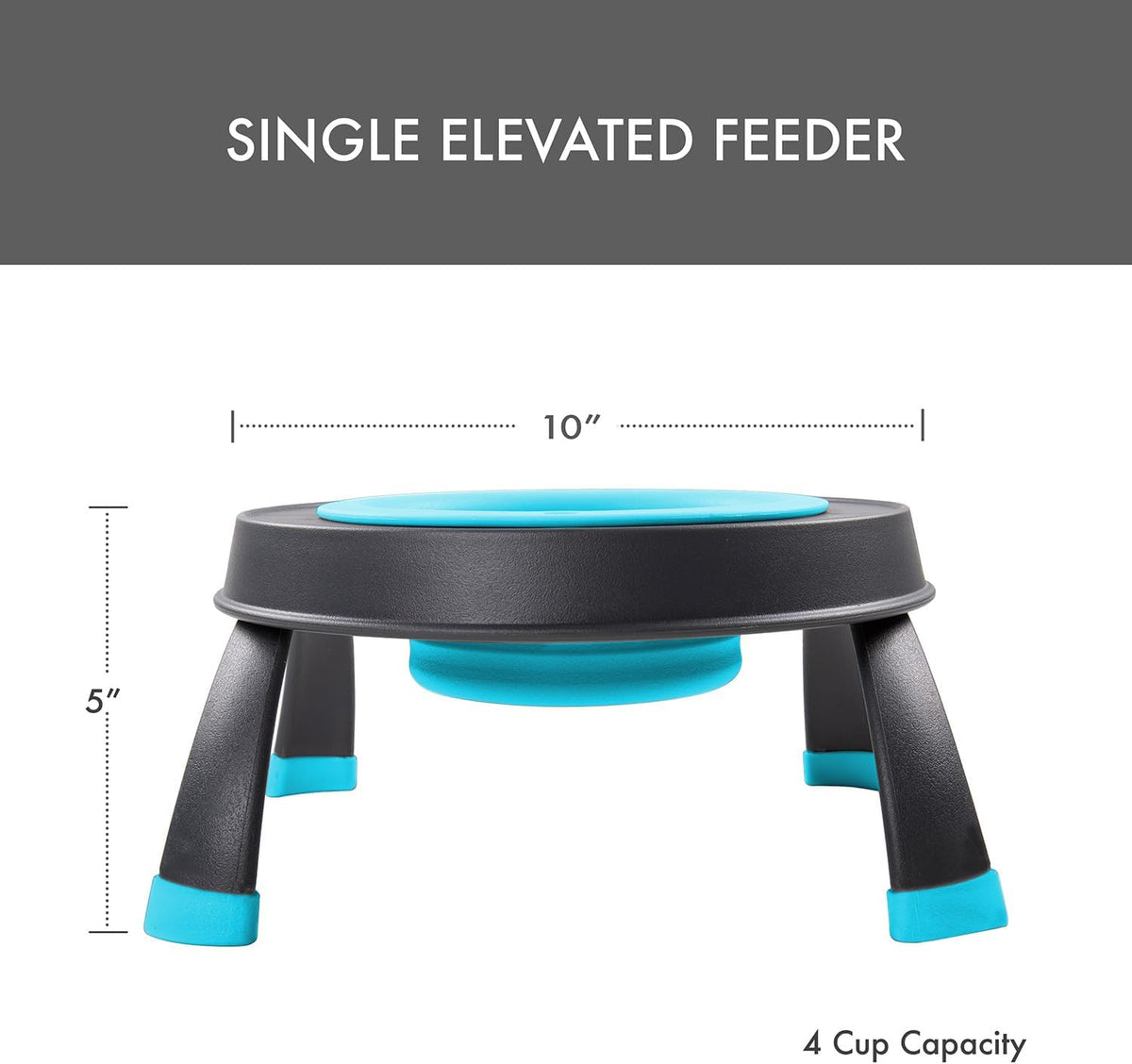 Dexas Pets Elevated Pet Feeder, 4 Cup Capacity - Large/4 Cup Capacity / Blue - image 2